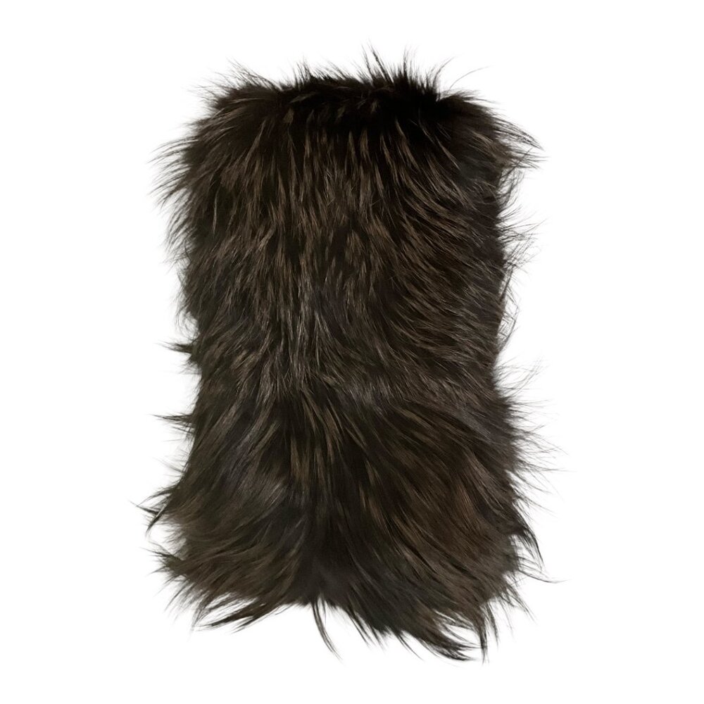 Coach Toffee 100% Silver Fox Fur Collar NWT $798 MSRP - Picture 1 of 6